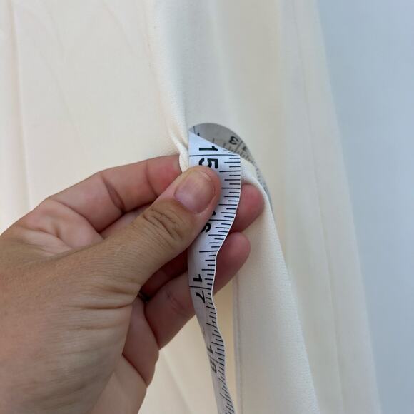 Haute Hippie Wide Leg Front Slit Cream Trousers Pants 6 High Waisted Flowy - Picture 9 of 12